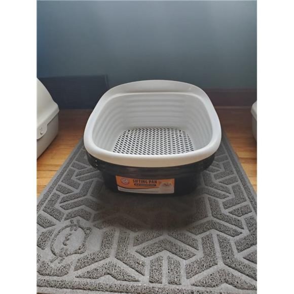 Large Sifting Litter Box Scoop Free Cat Litter Tray with Microban 19"x 15" x 8" - Picture 1 of 7